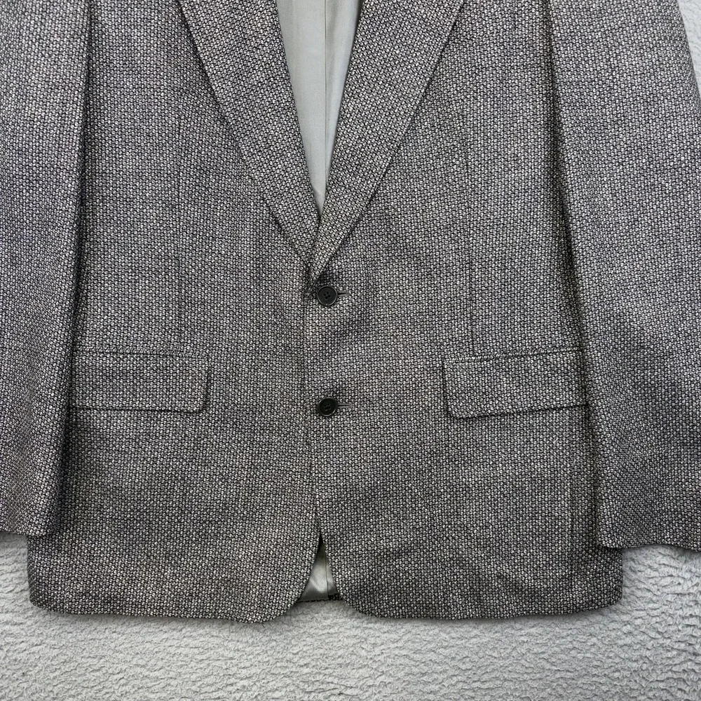 Vintage Christian Dior Sport Coat Blazer Mens 42R Gray Wool Silk Tweed Check‎